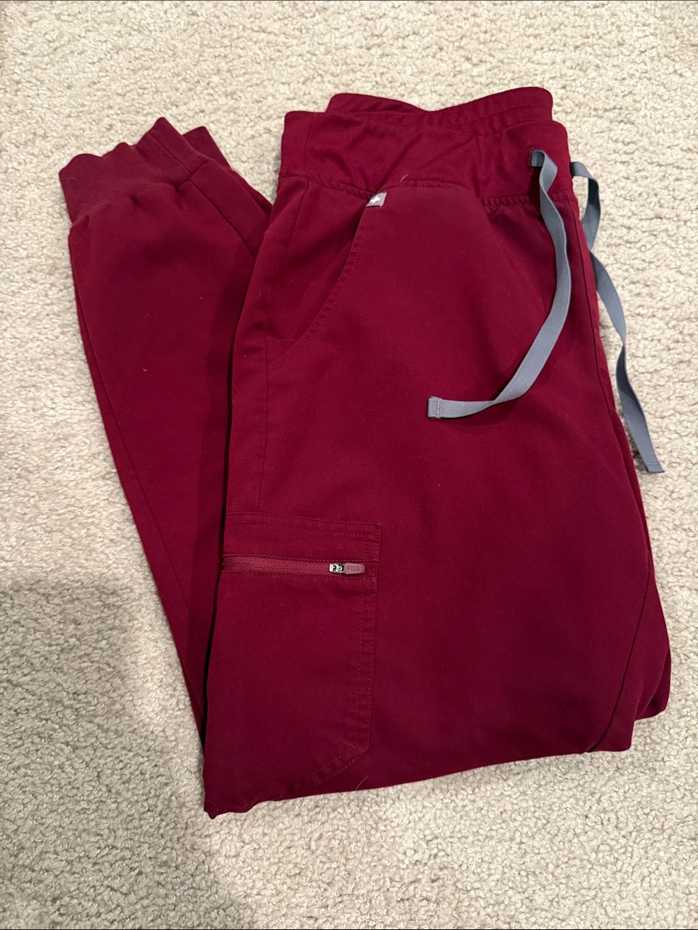 FIGS burgundy Zamora joggers